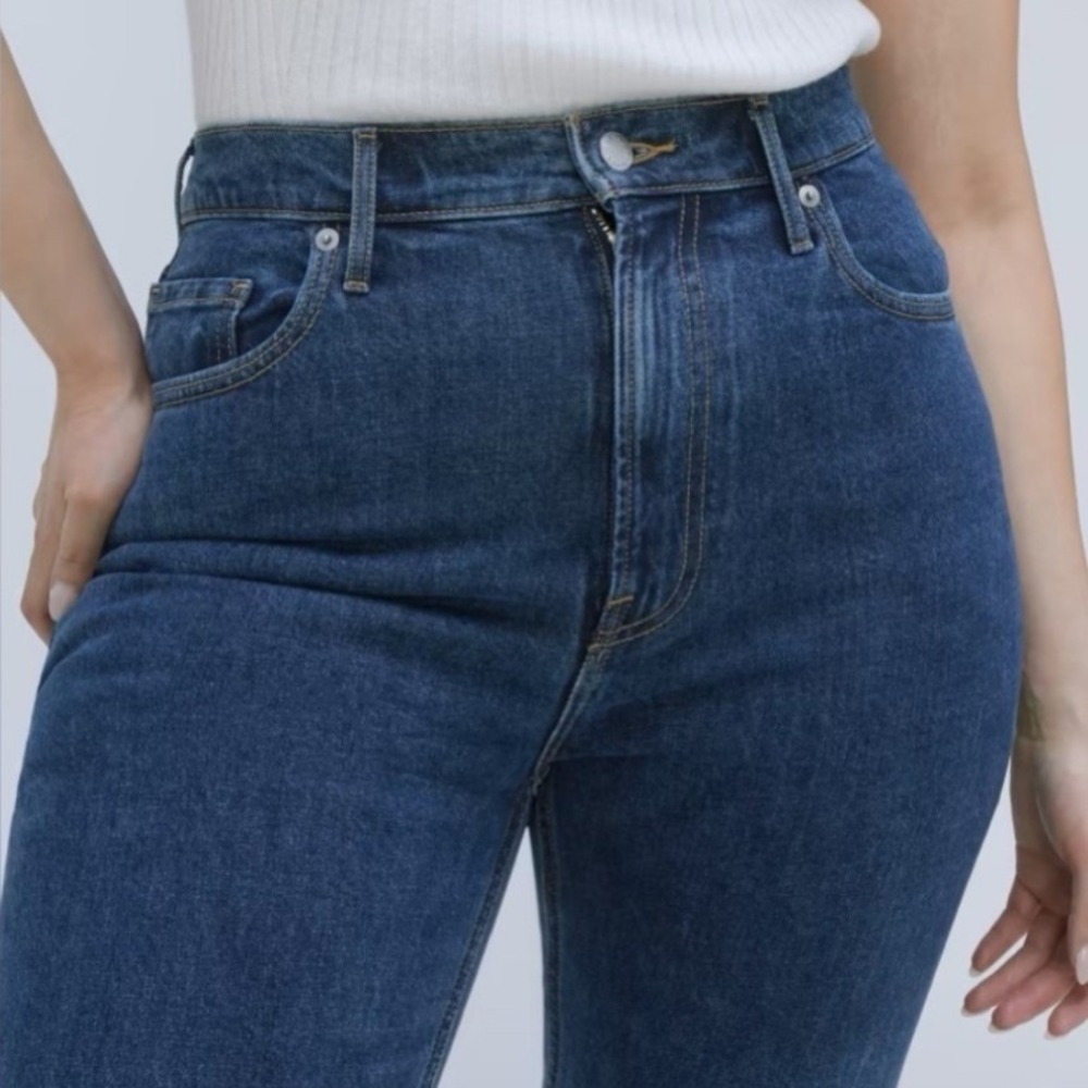 Everlane The Curvy Cheeky Jean High Rise Straight Crop Medium Wash Size 27 Crop - Picture 8 of 13